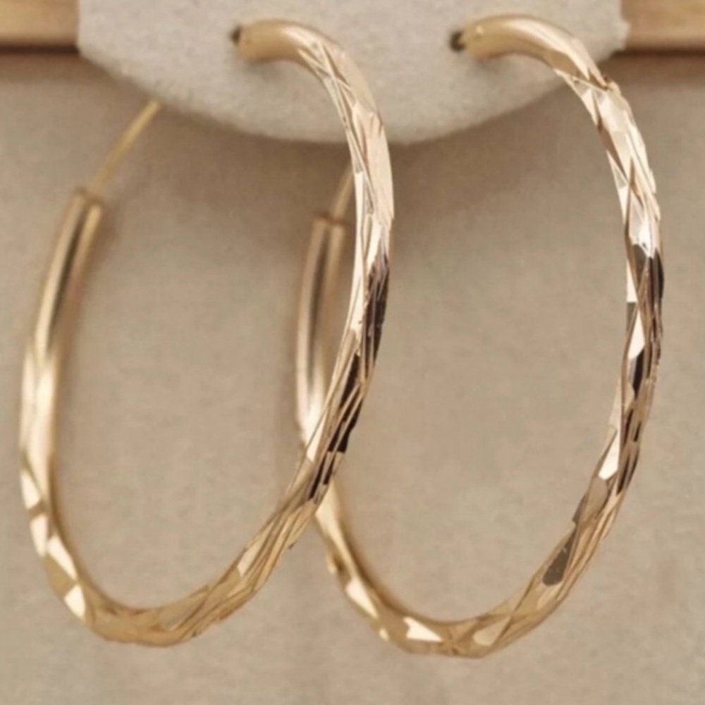 New 18k Gold Plated Hoop Earrings